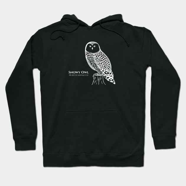 Snowy Owl with Common and Scientific Names - owl lovers bird design Hoodie by Green Paladin